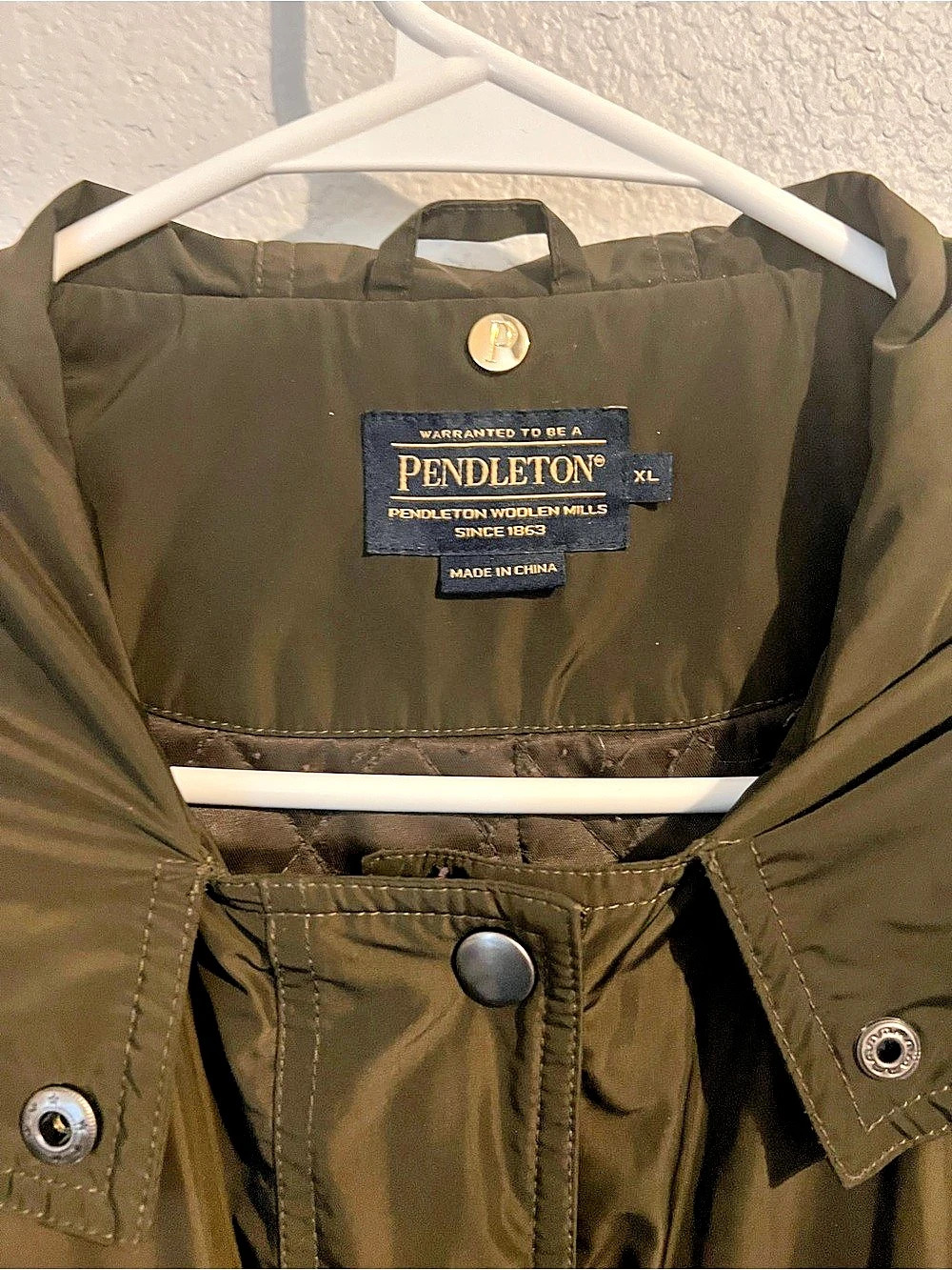 Pendleton Hooded Utility Anorak Coat Olive Green Women’s XL - Picture 2 of 10